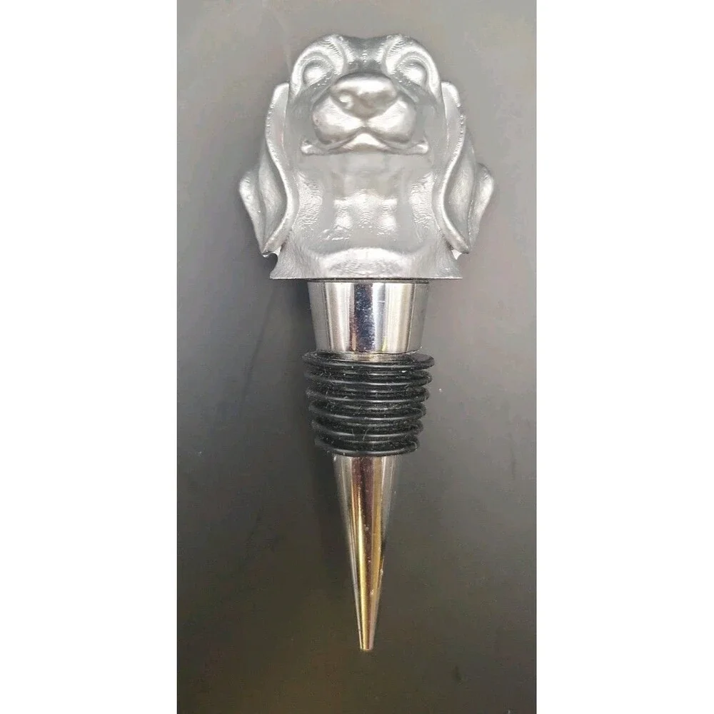 Dachshund Wine Bottle Stopper With Rubber Seal Weenie Dog Silver Color